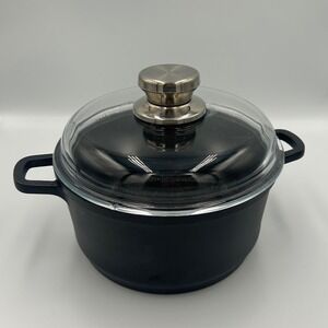BergHOFF Non-Stick Stockpot with Glass Lid‎ Speckled Black Dutch Oven Casserole